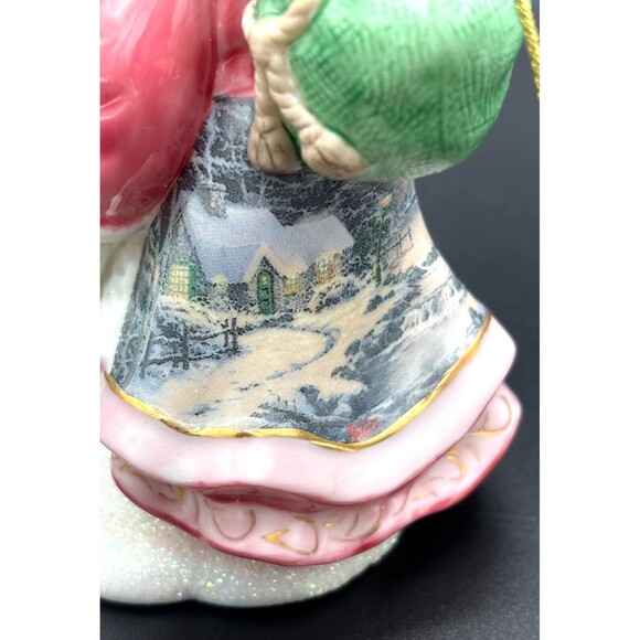 Thomas Kinkade Lighted Figurine Spirit of Winter's Glow Bone China 2004 Bradford - Picture 7 of 12